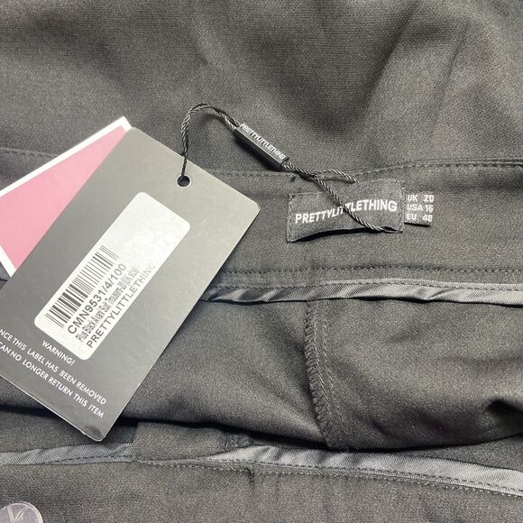 Pretty Little Thing Avani Black Suit Pants Slim Fit Ankle Length Size 16 NWT - Picture 5 of 6